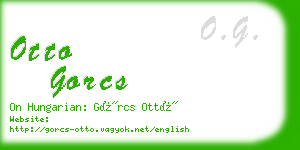 otto gorcs business card